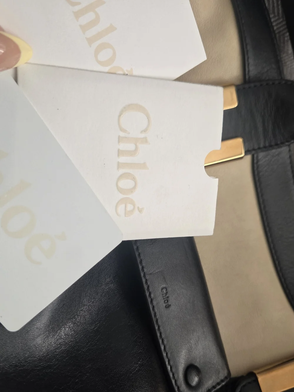 Authentic Chloé Alice Satchel Bag - Bicolor Black & Beige
